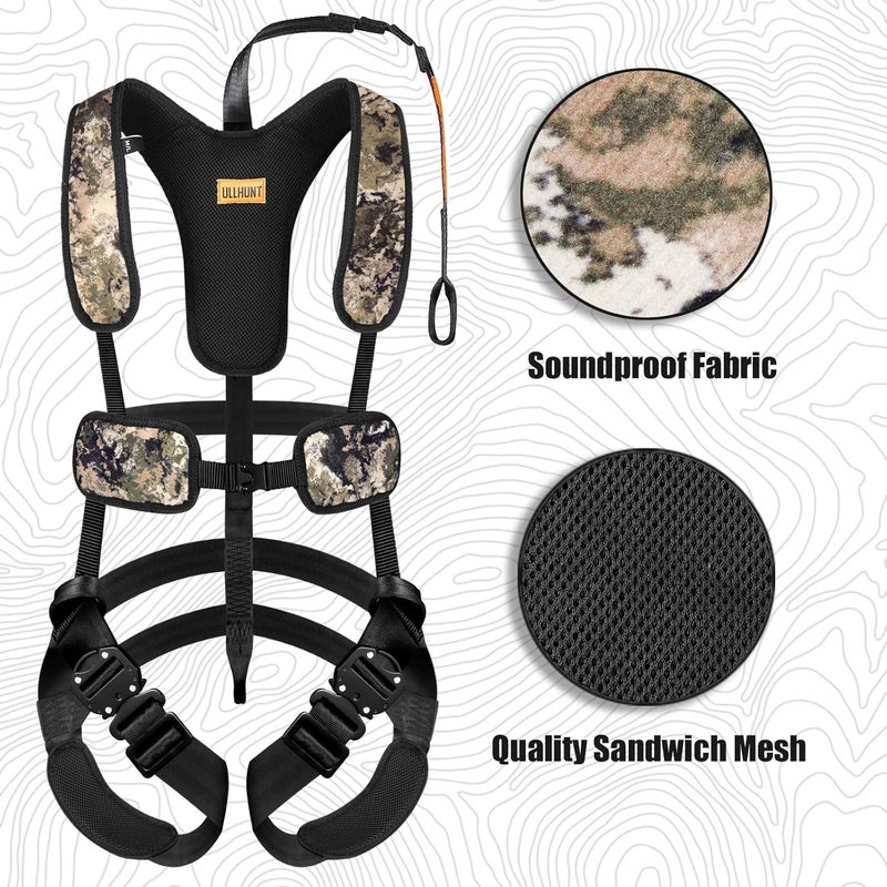 HUNTARMOR Tree Stand Safety Harness: Adjustable Tree Stand Harness for Hunting, Padded Treestand Safety Hunting Harnesses - Image 2